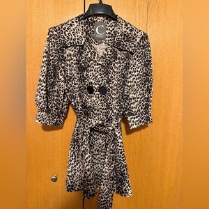 IC COLLECTION Leopard Print Trench Coat